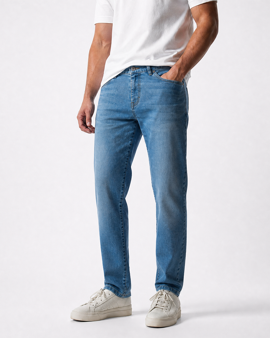 IOS JEANS straight - MID BLUE USED