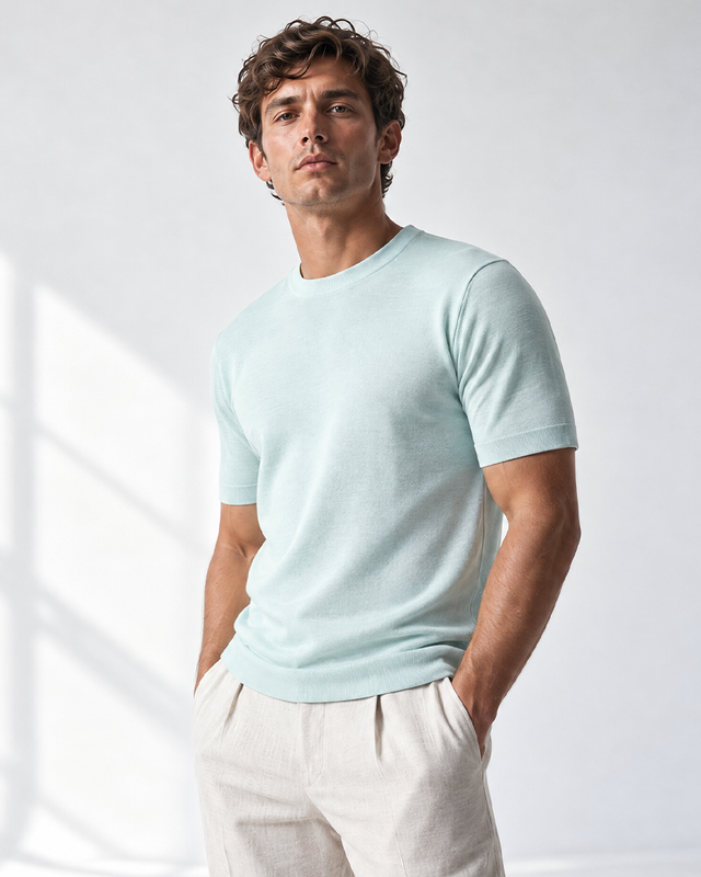 IOS KNITTED T-SHIRT - MINT