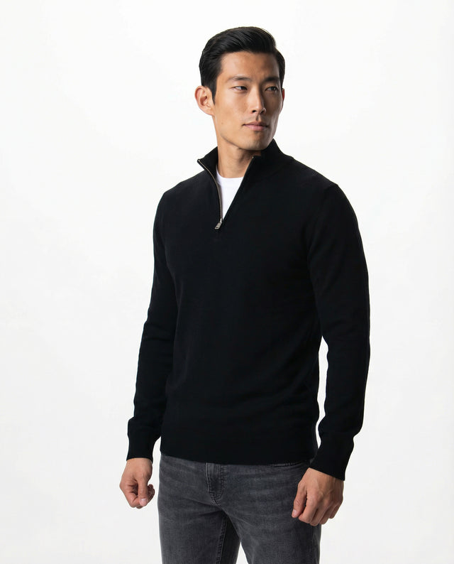 IOS TURTLE zip merino - CZARNY