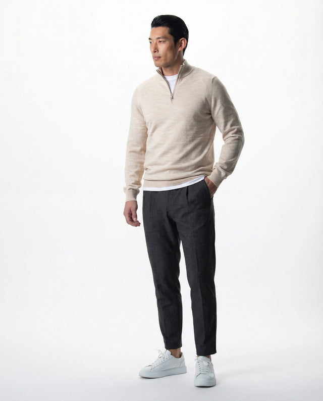 IOS TURTLE zip merino - IVORY MEL.