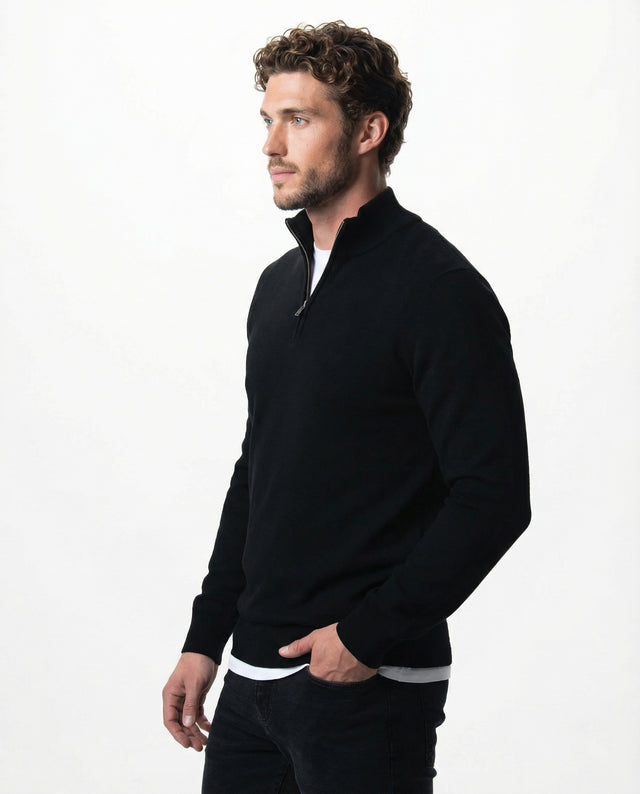IOS TURTLE zip merino - NERO