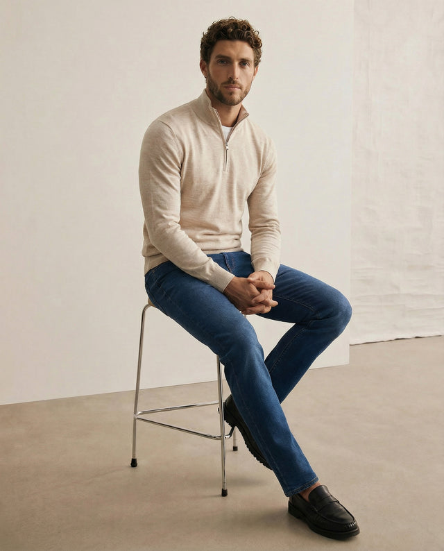 IOS TURTLE zip merino - IVORY MEL.
