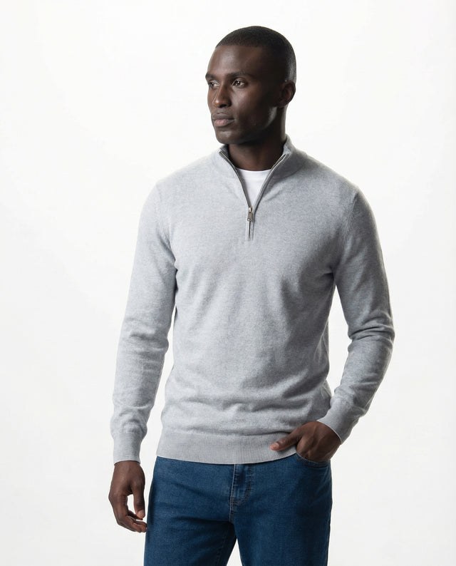 IOS TURTLE zip merino - JASNOSZARY MELANŻ